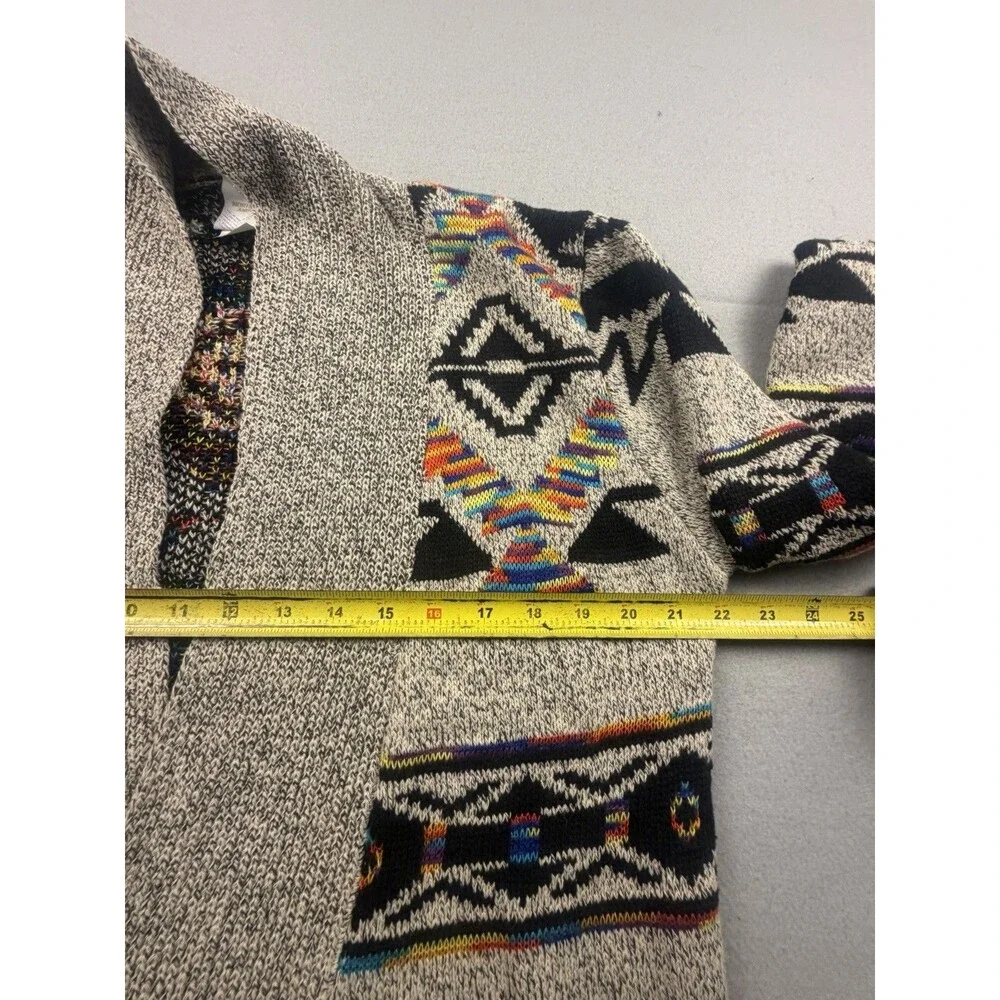 Northern Angel Cardigan Womens Medium Oatmeal Southwestern Aztec Duster EUC XL